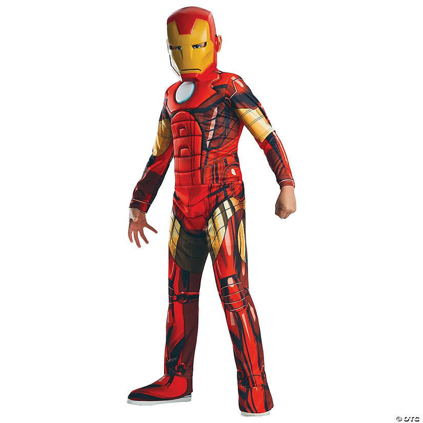 Boy's Deluxe Muscle Iron Man Costume Image