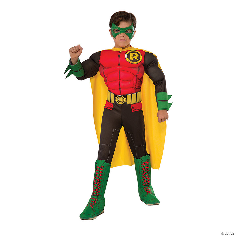Boy's Deluxe Photo-Real Muscle Chest Robin Costume Image