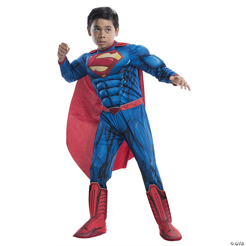 Boy's Deluxe Photo-Real Muscle Chest Superman Costume Image
