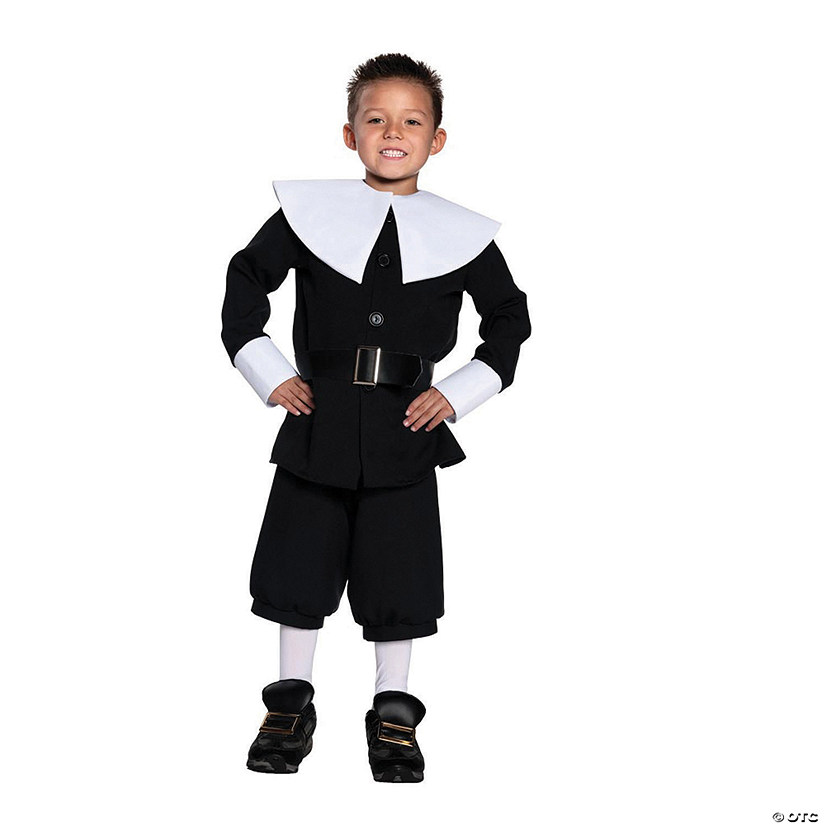Boy's Deluxe Pilgrim Costume - Medium 7-8 Image