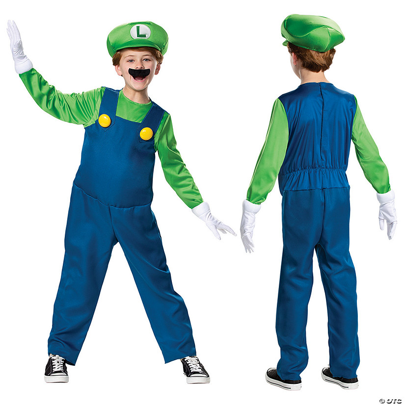 Boy's Deluxe Super Mario Bros.&#8482; Luigi Costume Image