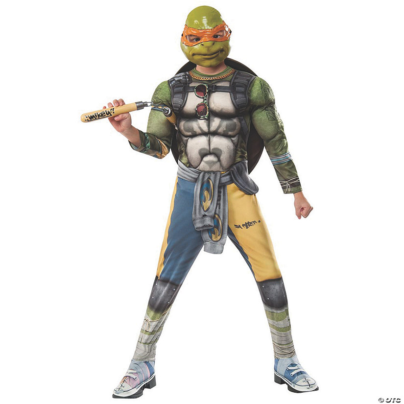 Boy's Deluxe Teenage Mutant Ninja Turtles 2 Michelangelo Costume - Large Image