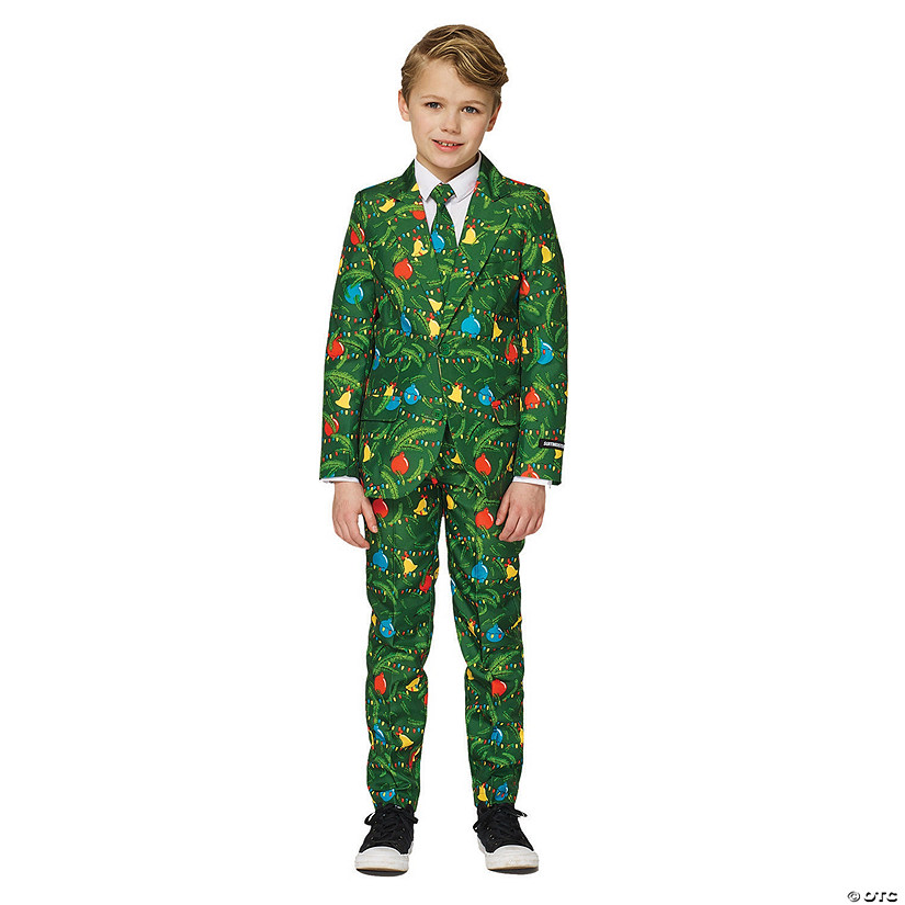 Boy's Green Christmas Tree Suit Image