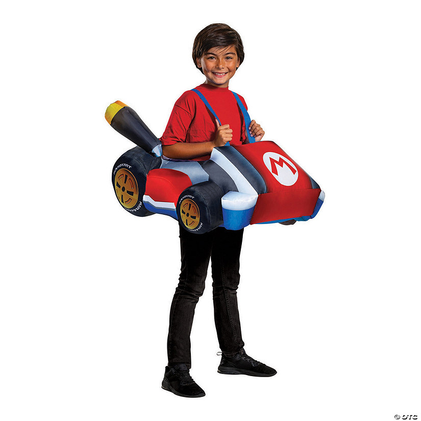 Boy's Inflatable Super Mario Bros.&amp;#8482; Mario Kart Costume Image