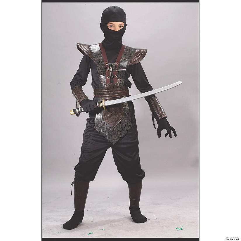 Boy's Leather Ninja Fighter Leather Costume - Large Image
