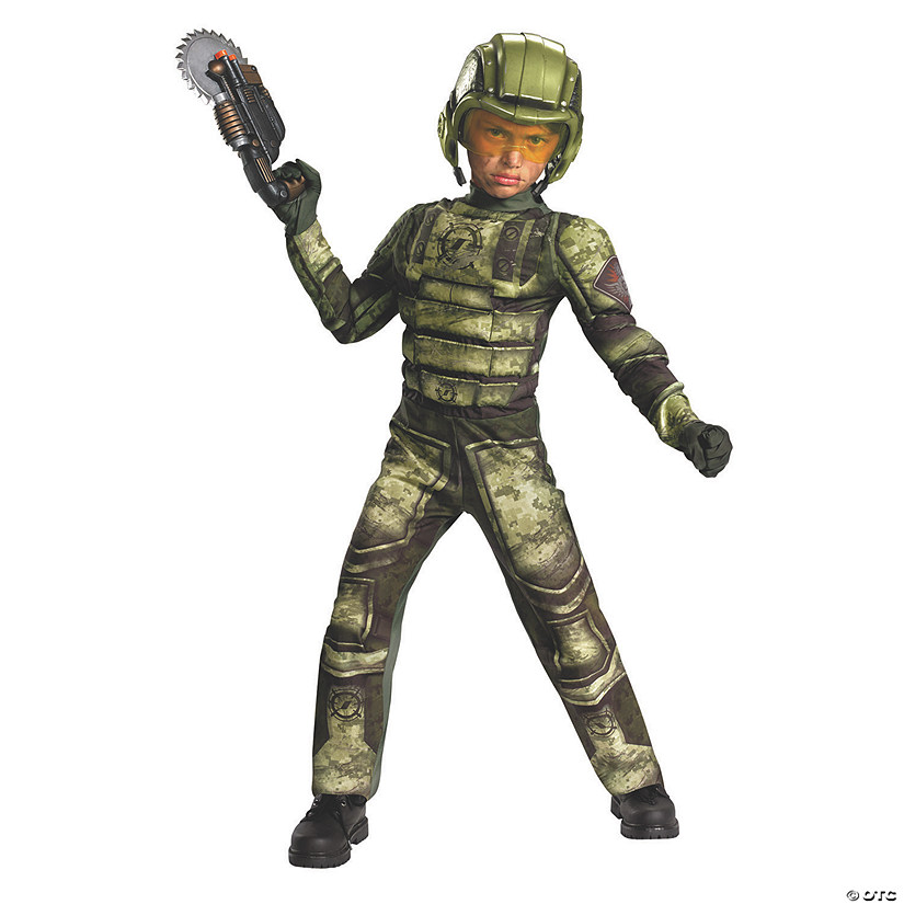 Boy's Muscle Foot Soldier Costume - Small Image