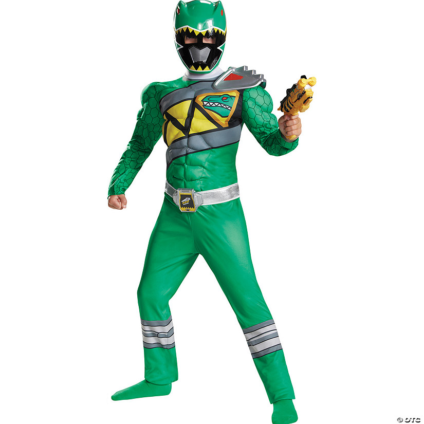 Boy's Muscle Mighty Morphin Power Rangers&#8482; Green Ranger Dino Charge Costume Image