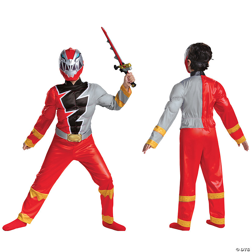 Boy's Muscle Mighty Morphin Power Rangers&#8482; Red Ranger Dino Fury Costume Image