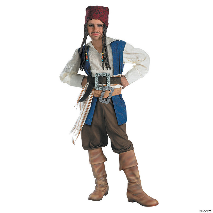 Boy's Quality Pirates of the Caribbean Jack Sparrow Costume - Small Image