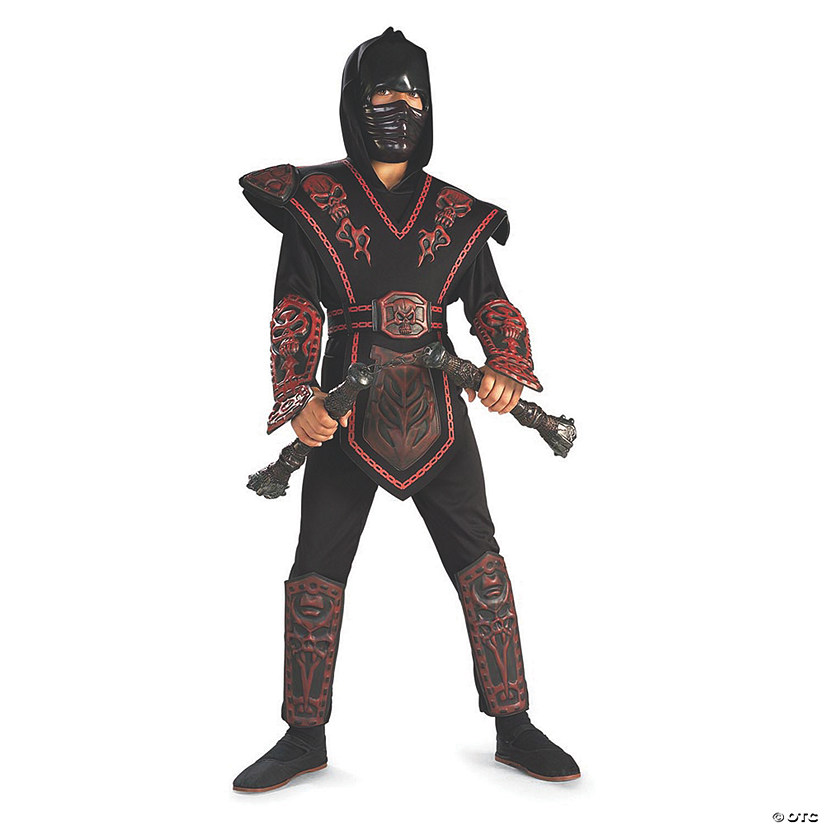 Boy's Red Skull Warrior Ninja Costume - Medium Image