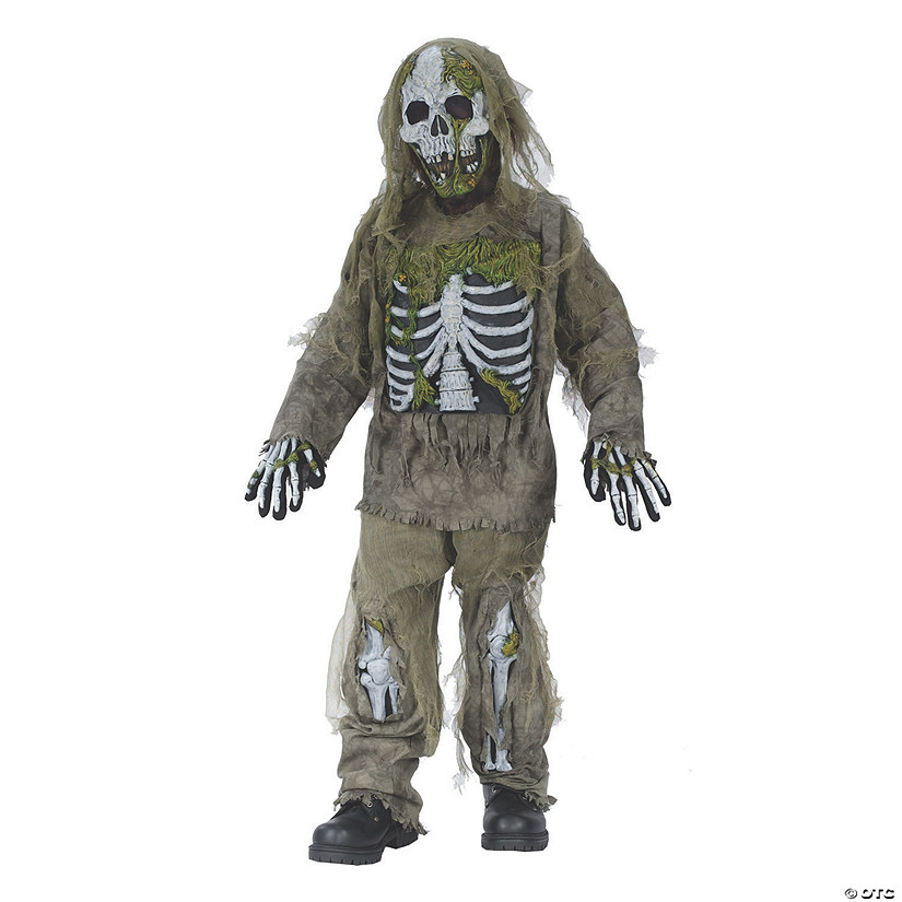 Boy's Skeleton Zombie Costume - Medium Image