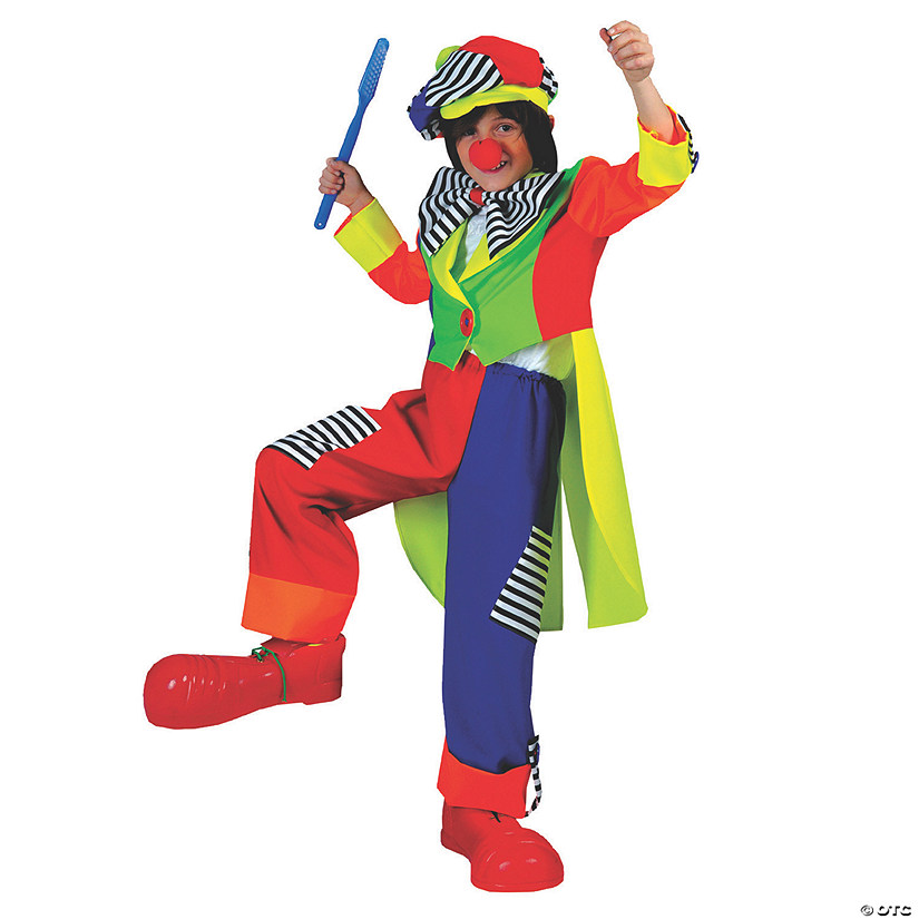 Boy's Spanky Stripes Clown Costume - Medium Image