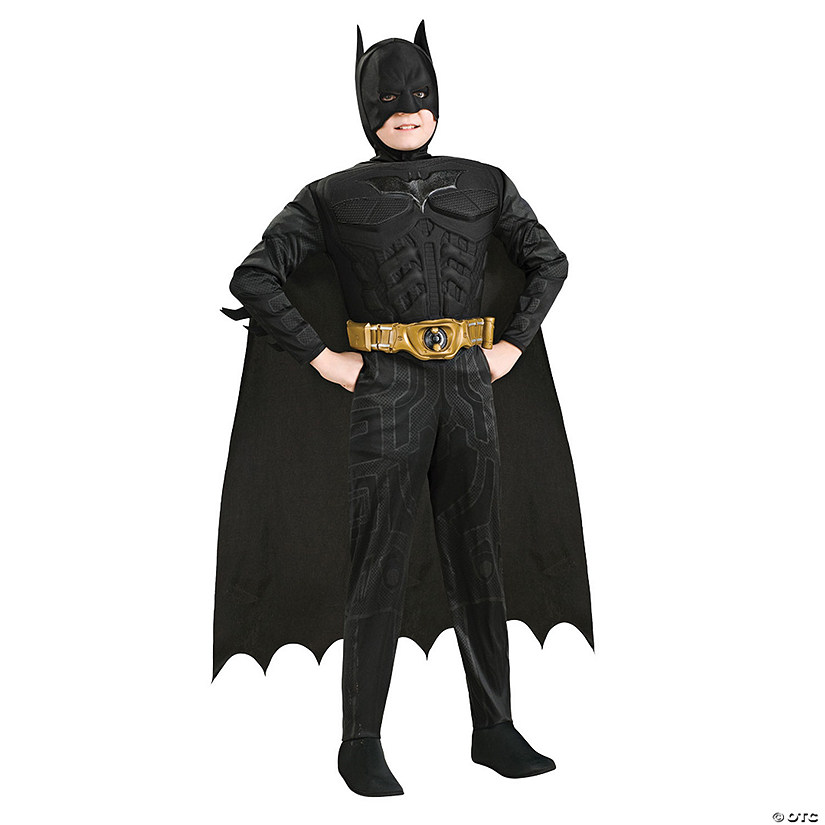 Boy's The Dark Knight Rises Deluxe Muscle Batman Costume Image