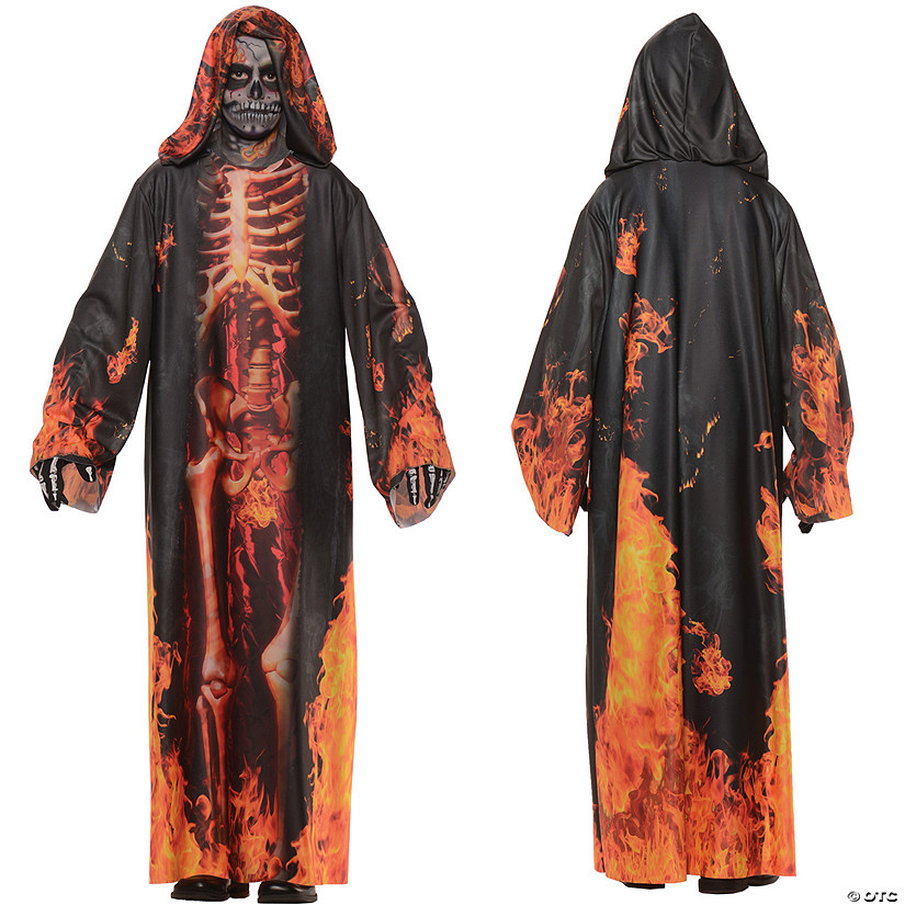 Boy's Underworld Robe Skeleton Costume Image