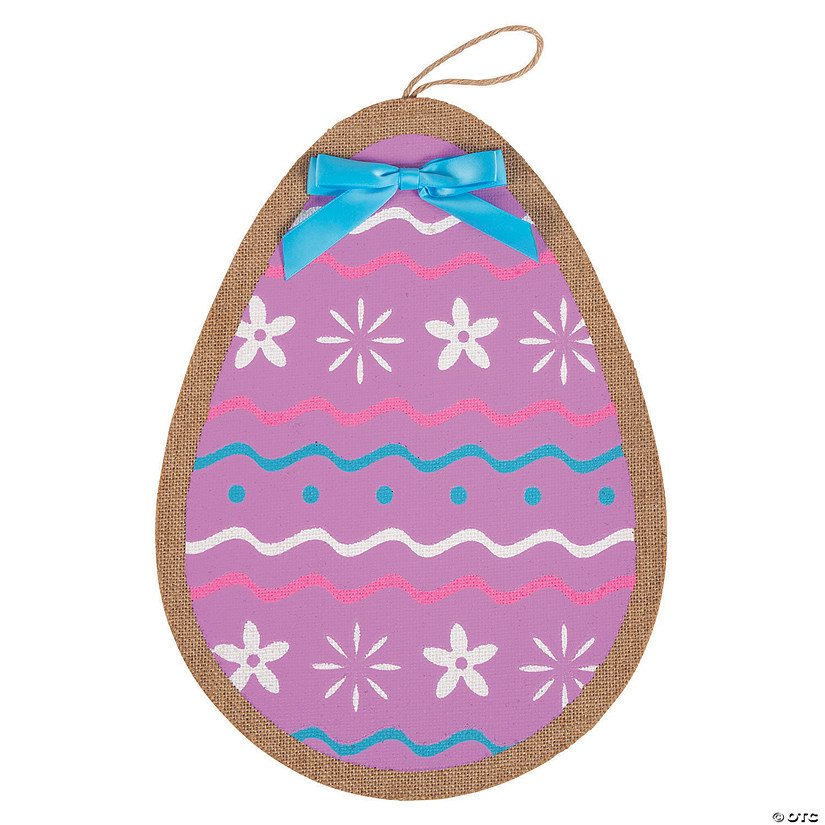 Bright Easter Egg Burlap Door Sign Image