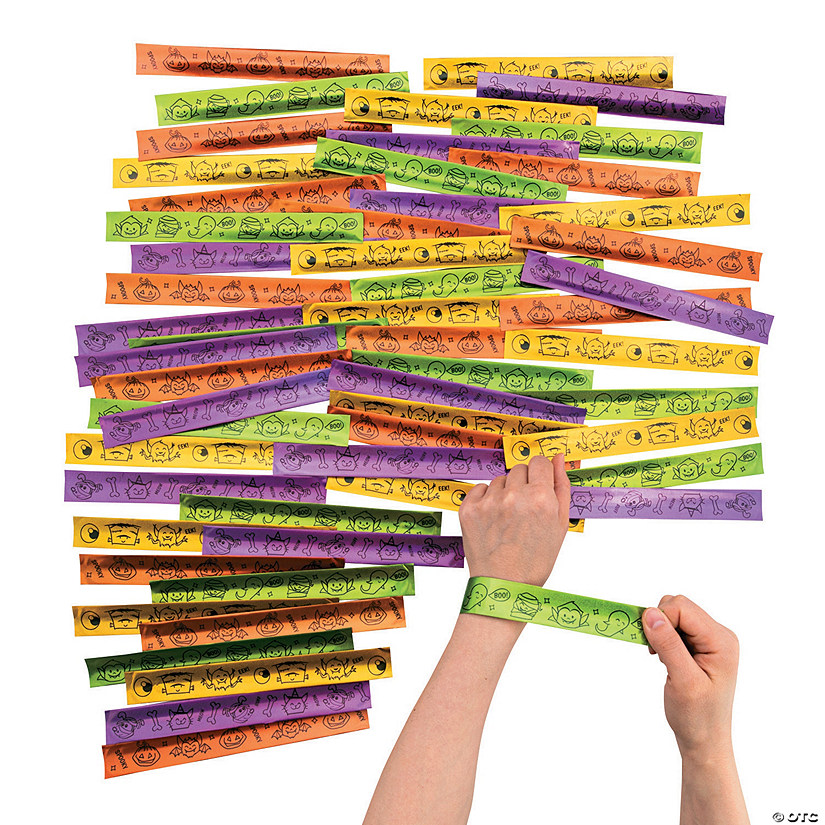 Bulk 100 Pc. Halloween Slap Bracelet Assortment Image