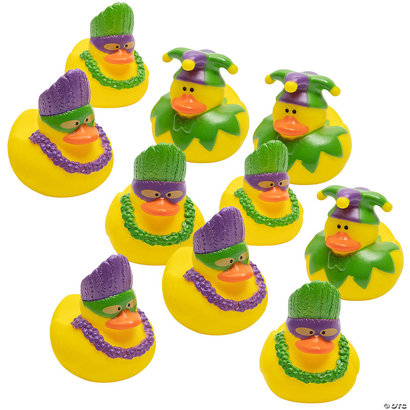 Bulk 120 Pc. Mardi Gras Rubber Ducks Image