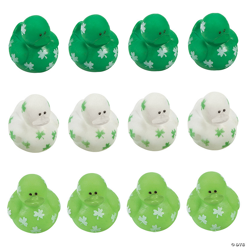 Bulk 120 Pc. St. Patrick's Day Mini Shamrock Rubber Ducks Image
