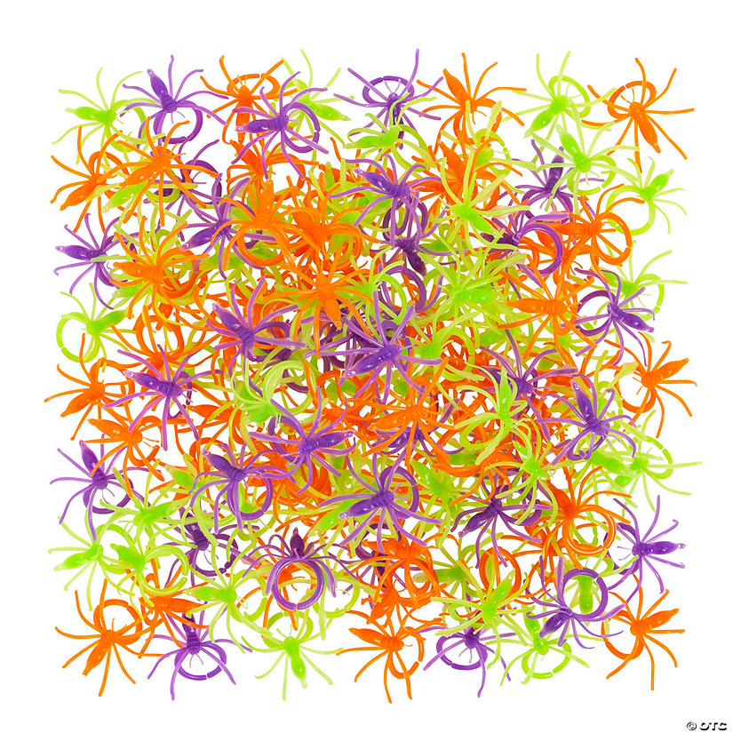Bulk 144 Pc. Colorful Halloween Spider Rings Image
