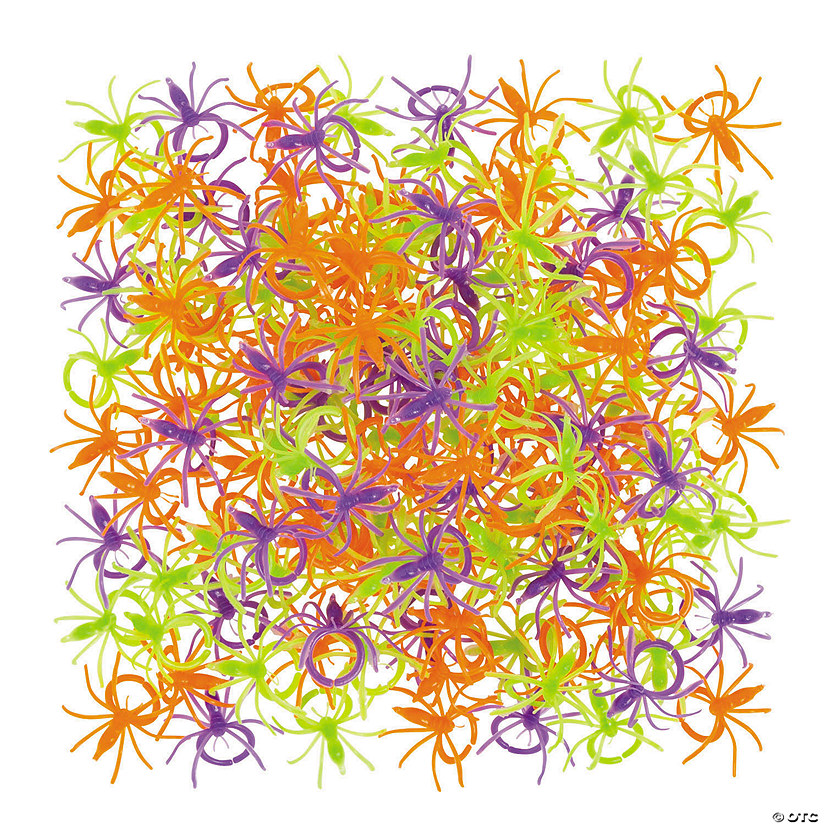 Bulk 144 Pc. Colorful Halloween Spider Rings Image