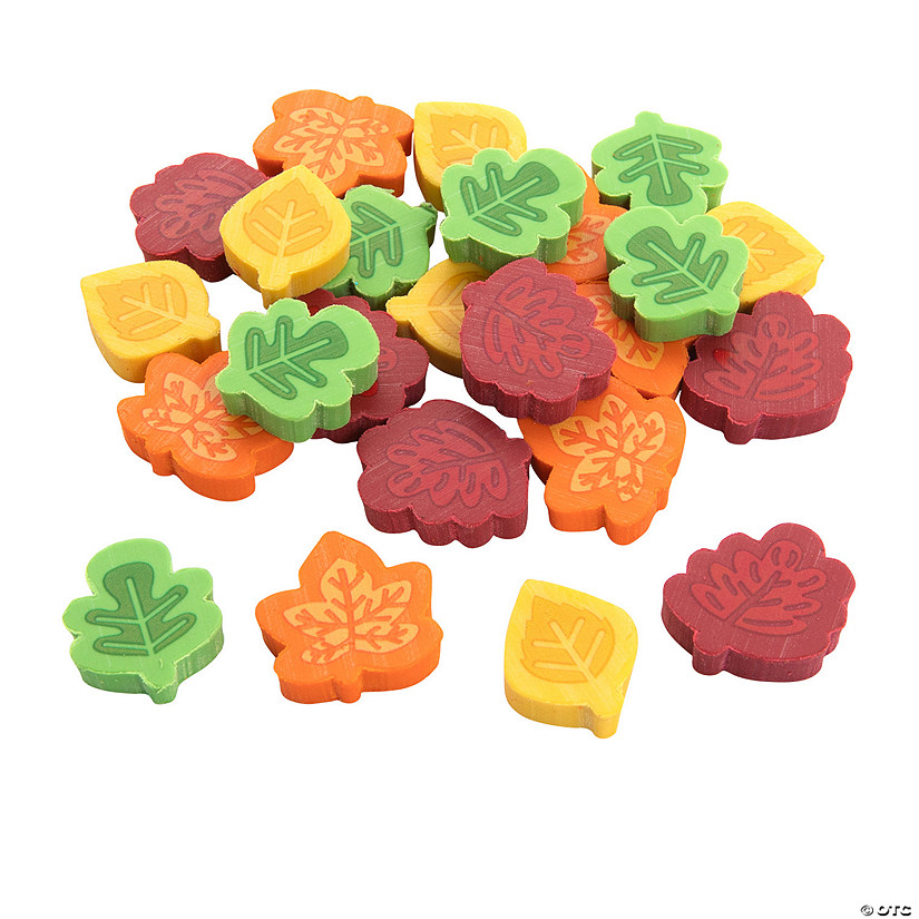 Bulk 144 Pc. Mini Fall Leaf Eraser Assortment Image