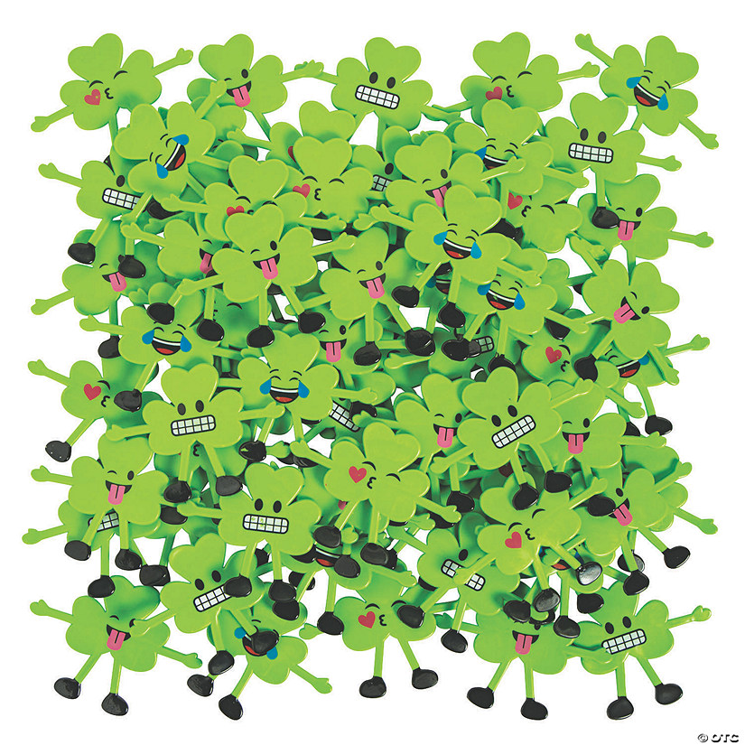 Bulk 144 Pc. St. Patrick&amp;#8217;s Day Emoji Shamrock Bendables Image