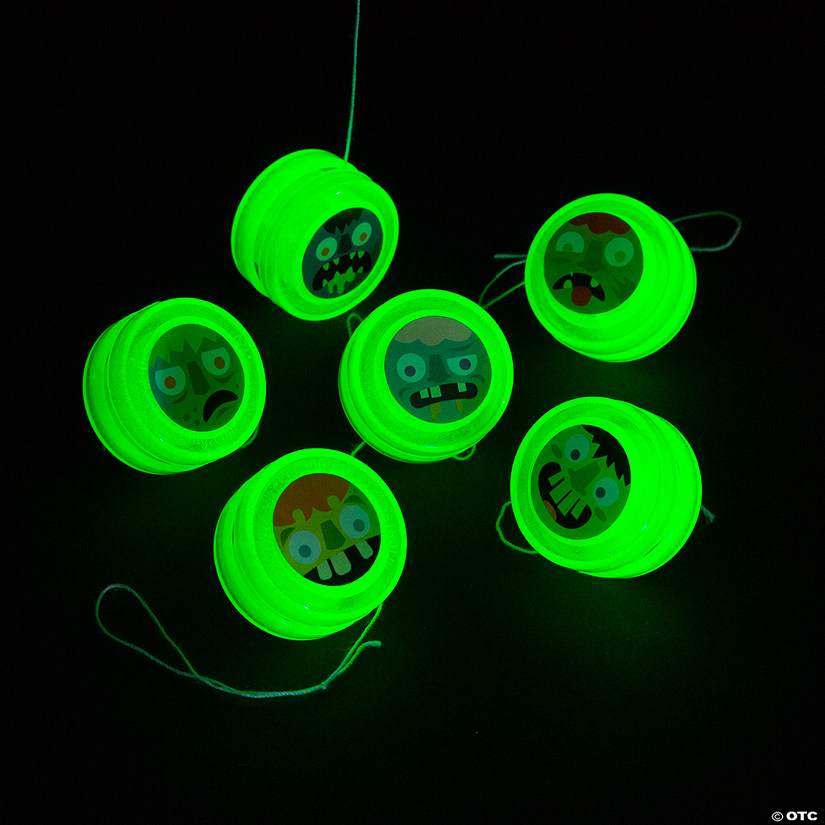 Bulk 48 Pc. Glow-in-the-Dark Mini Zombie YoYos Image