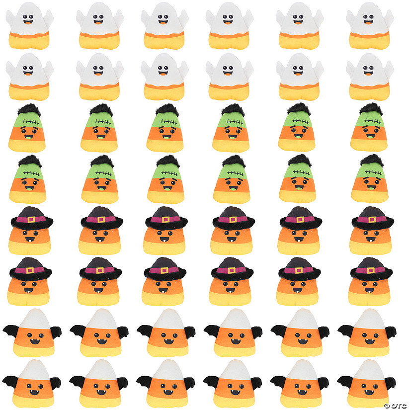 Bulk 48 Pc. Halloween Smiling Stuffed Candy Corn Assortment Image