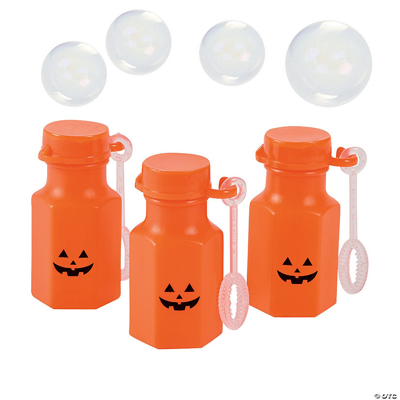 Bulk  48 Pc. Jack-O&amp;#8217;-Lantern Mini Bubble Bottles Image