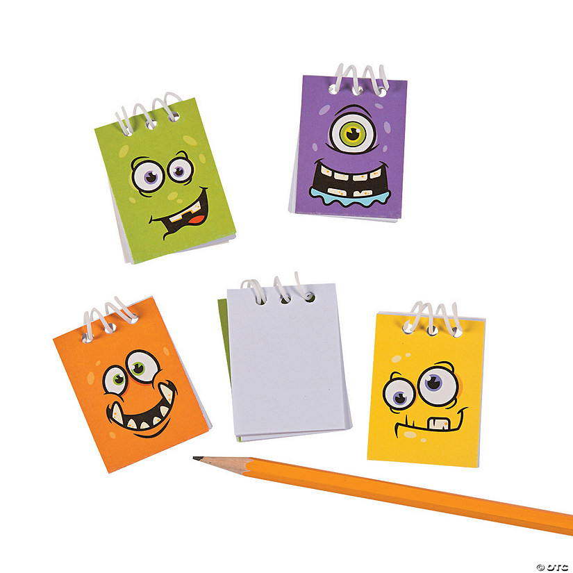 Bulk 48 Pc. Monster Face Mini Spiral Notepads Image