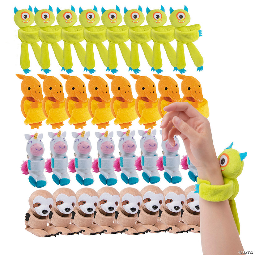 Bulk 48 Pc. Stuffed Hugging Animal Assortment Slap Bracelets Image