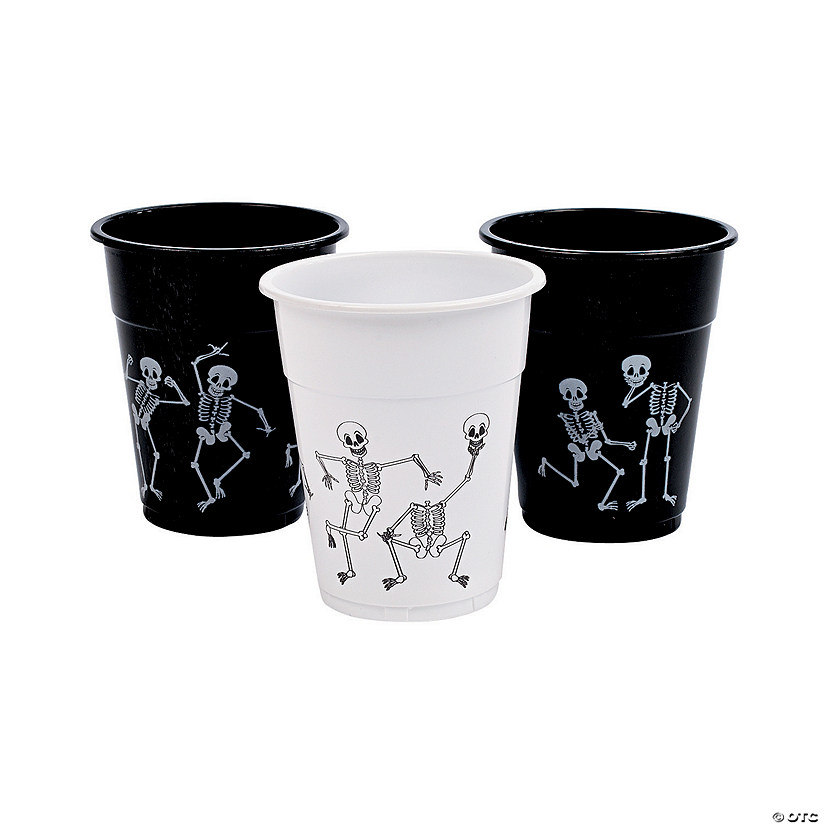Bulk  50 Ct. Silly Dancing Skeleton Plastic Cups Image
