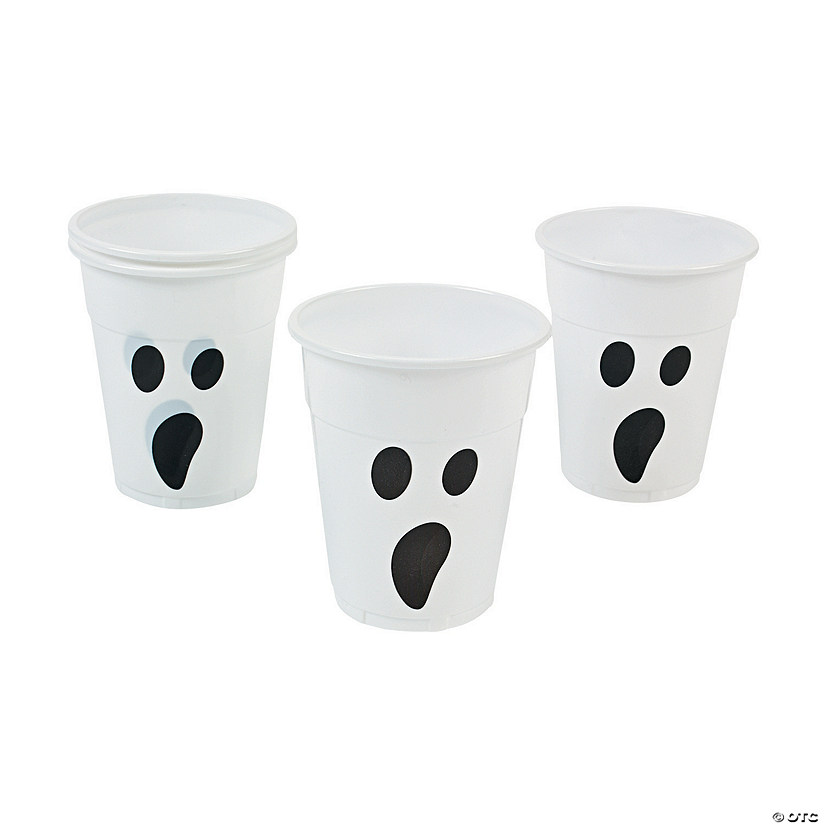 Bulk  50 Pc. Ghost Face Plastic Cups Image