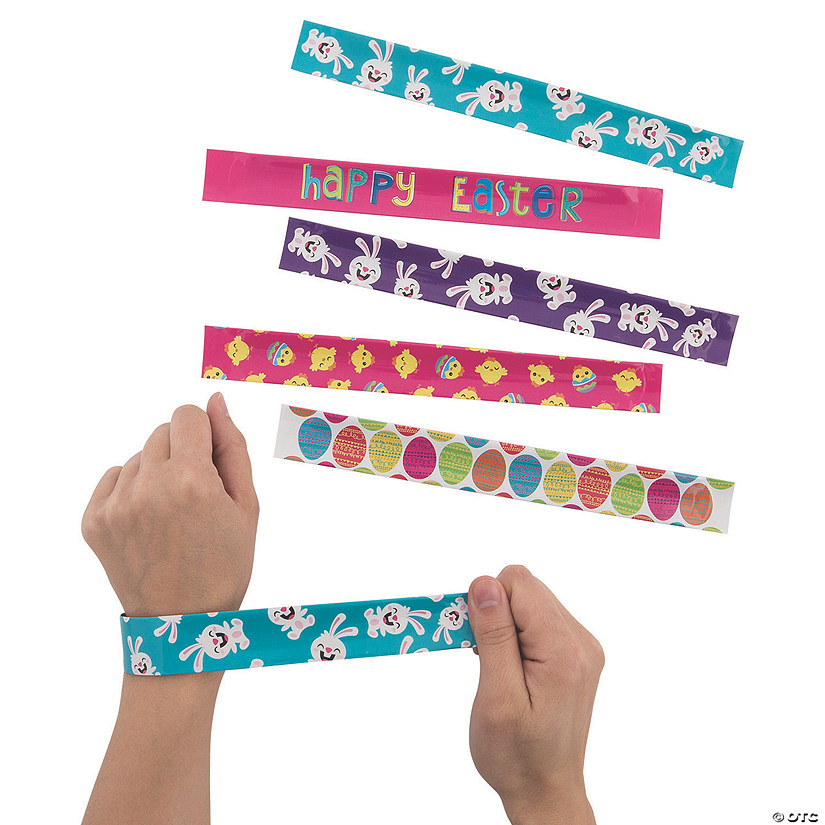 Bulk 50 Pc. Happy Easter Slap Bracelet Assortment Image