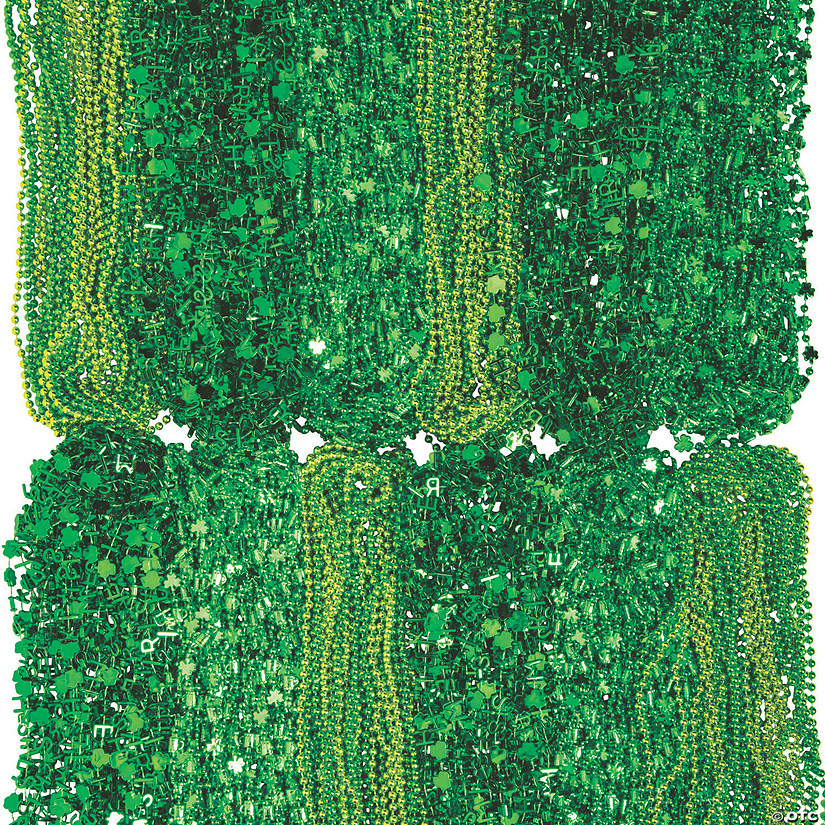 Bulk 500 Pc. St. Patrick&#8217;s Day Green Bead Necklace Assortment Image