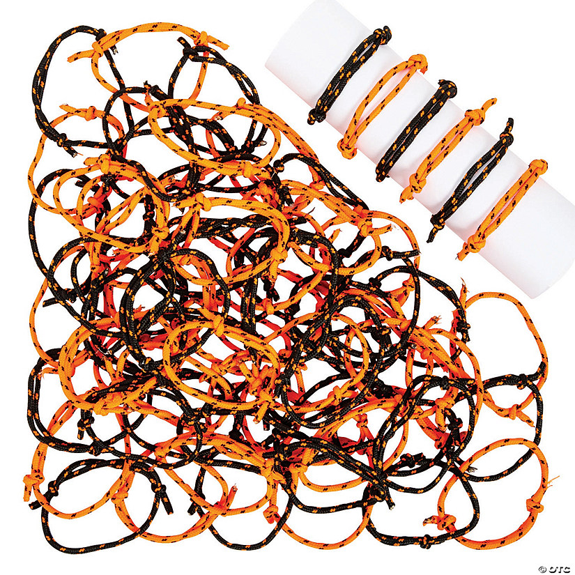 Bulk 72 Pc. Halloween Adjustable Friendship Rope Bracelets Image