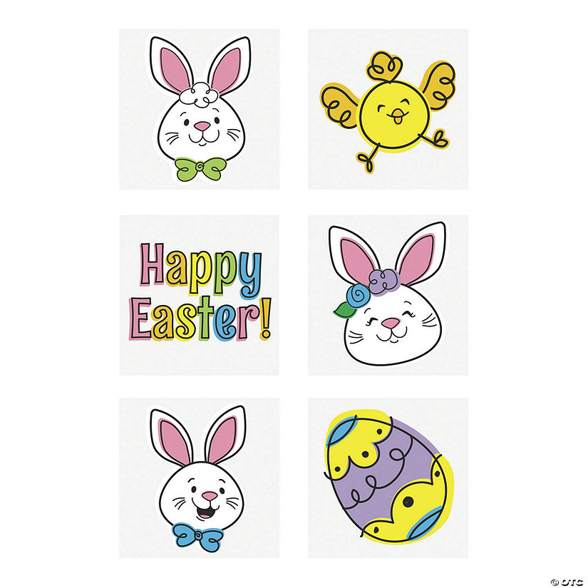Bulk 72 Pc. Happy Easter Temporary Tattoos Image