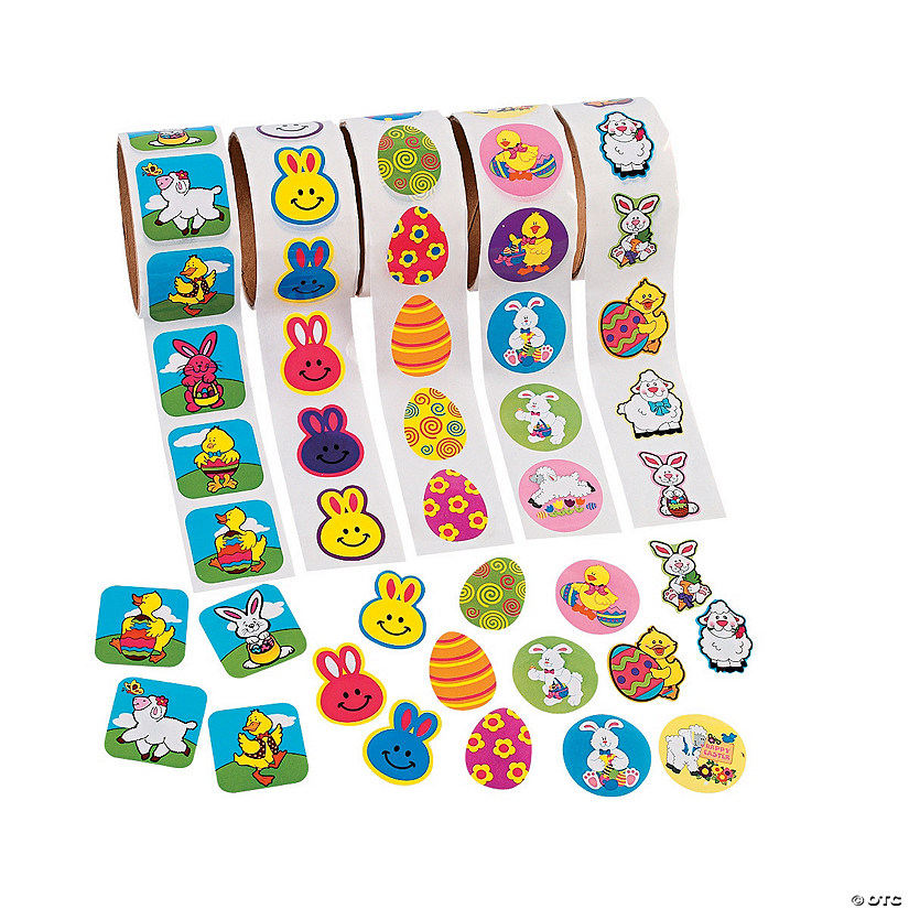 Bulk Easter Roll Sticker Assortment - 5 rolls - 500 Pc. Image
