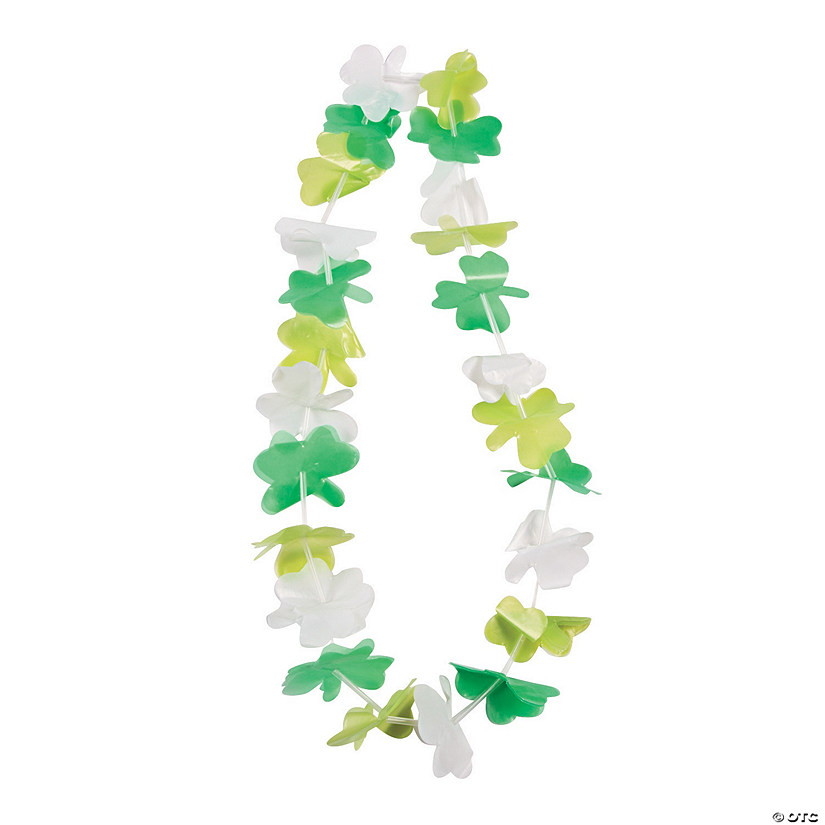 Bulk Green St. Patrick's Day Shamrock Plastic Leis Image