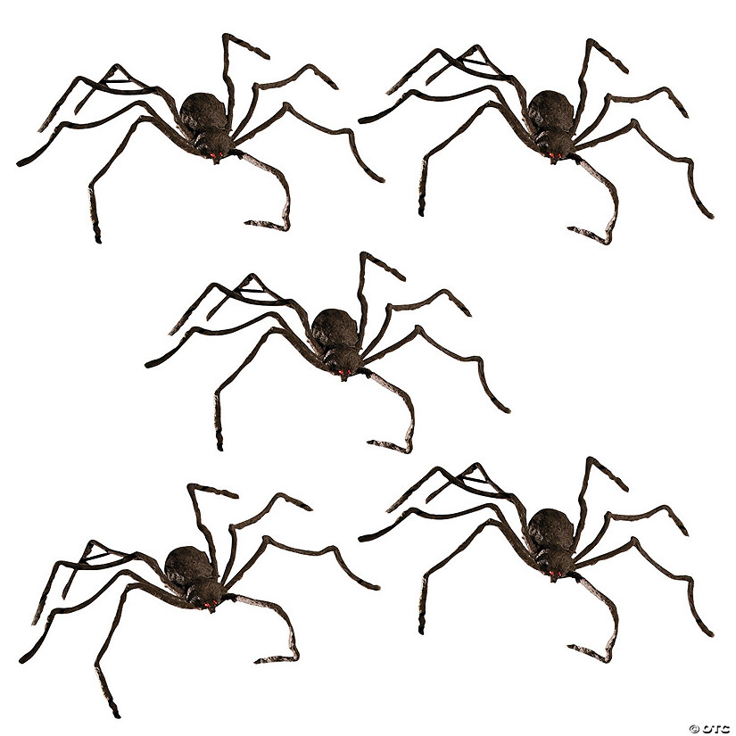 Bulk Hairy Spiders with LED Eyes - 5 Pc. Image