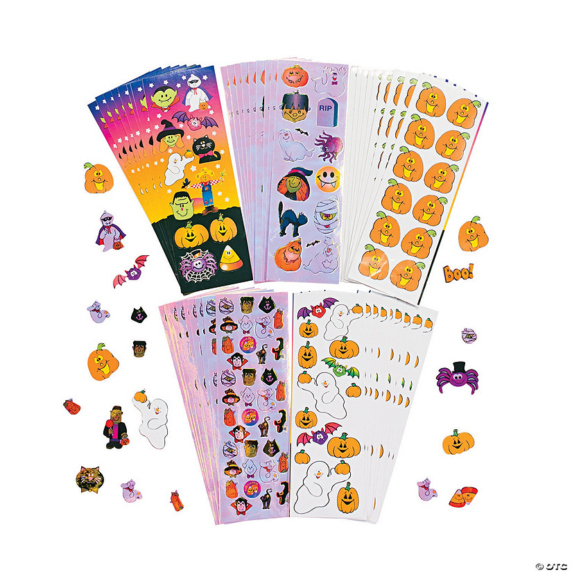 Bulk Halloween Sticker Sheet Assortment Image