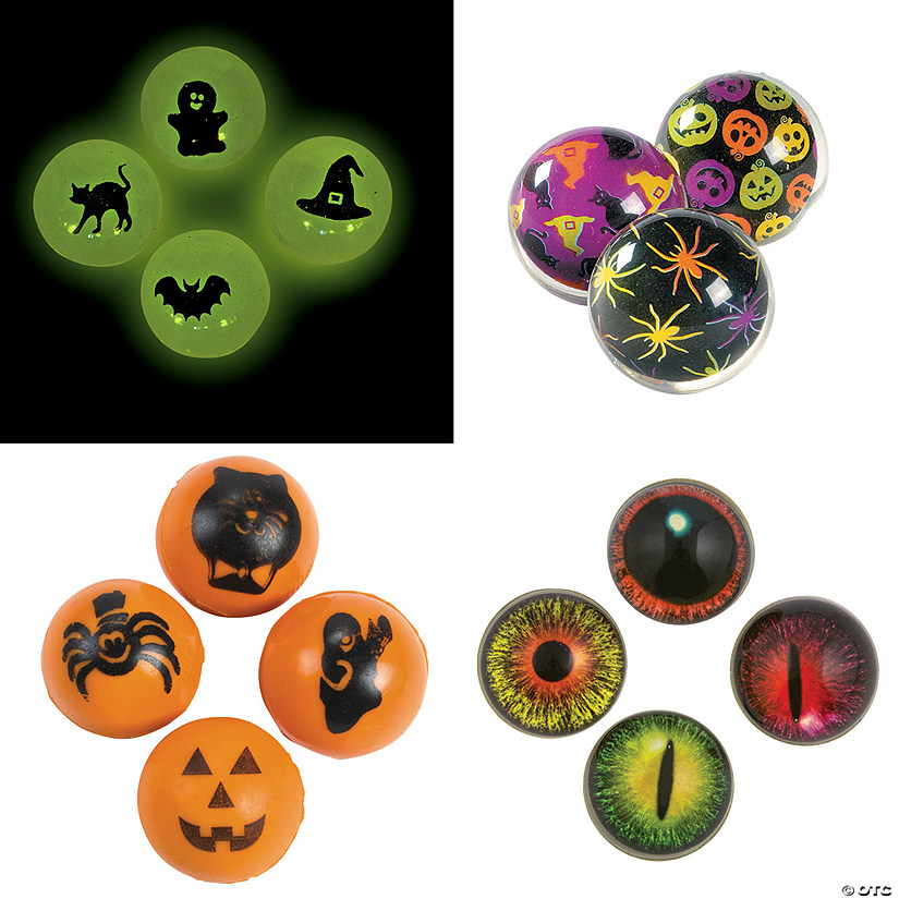 Bulk Mini Halloween Bouncy Ball Assortment Image