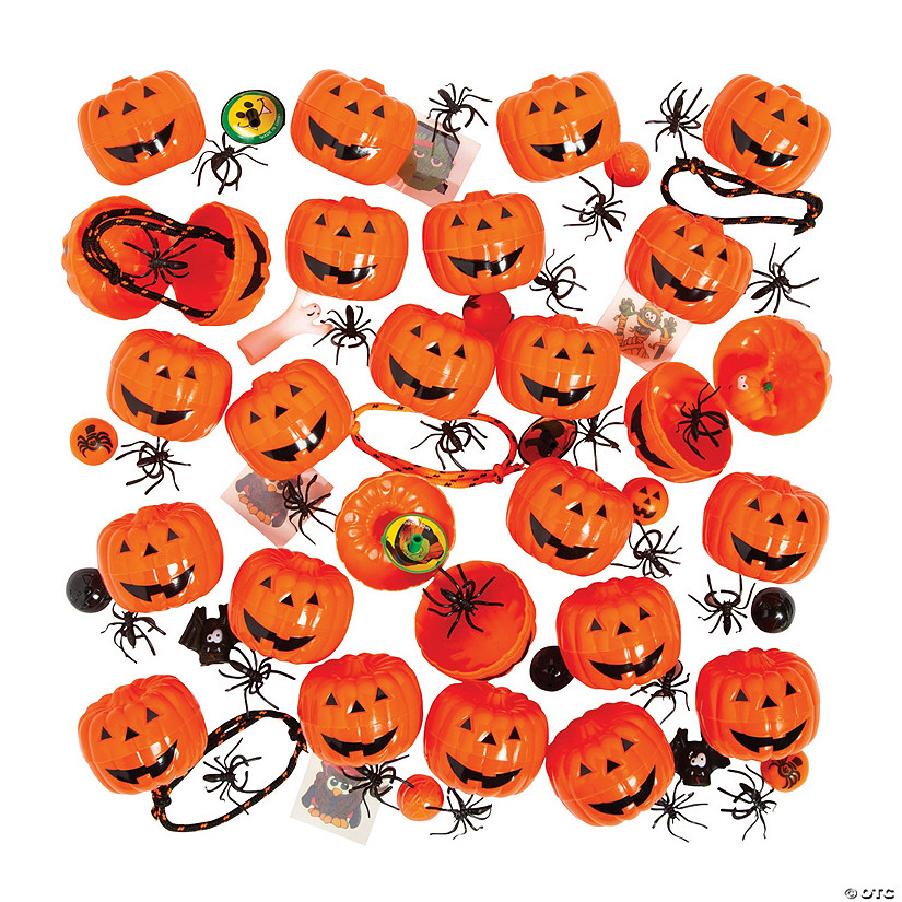 Bulk Toy-Filled Plastic Jack-O&amp;#8217;-Lanterns - 144 Pc. Image