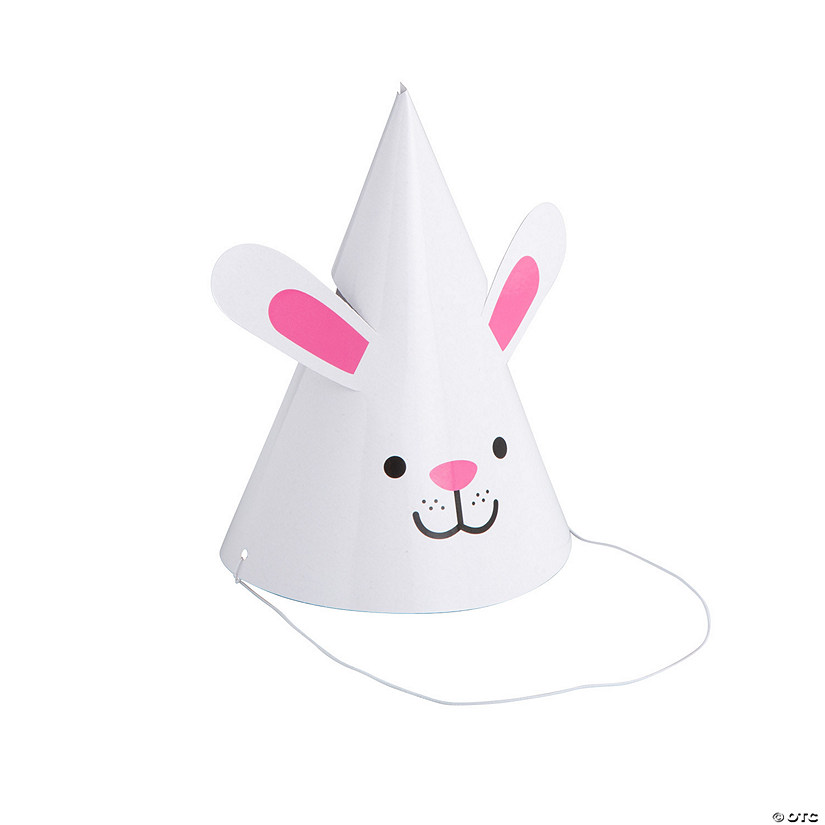 Bunny Party Cone Hats - 12 Pc. Image