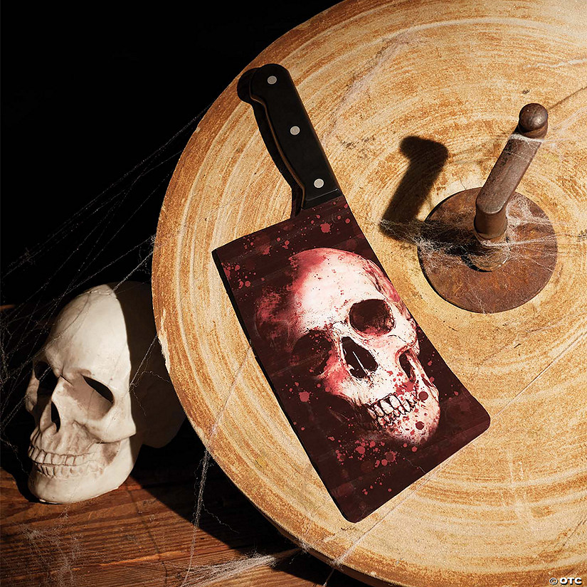 Butcher Knife 15 inch with Skull Graphic Blade Image