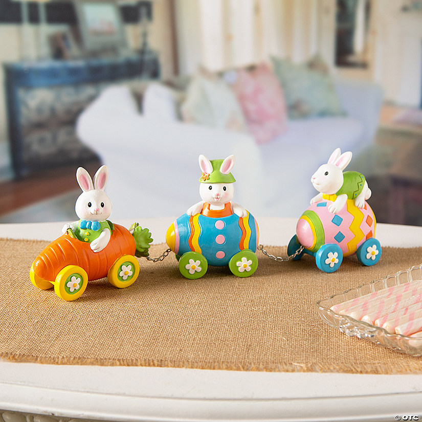 Carrot Express Train with Easter Eggs Tabletop Decoration - 3 Pc. Image