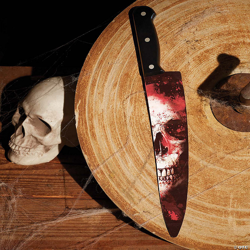 Chef Knife 15 inch Skull Graphic Blade Image