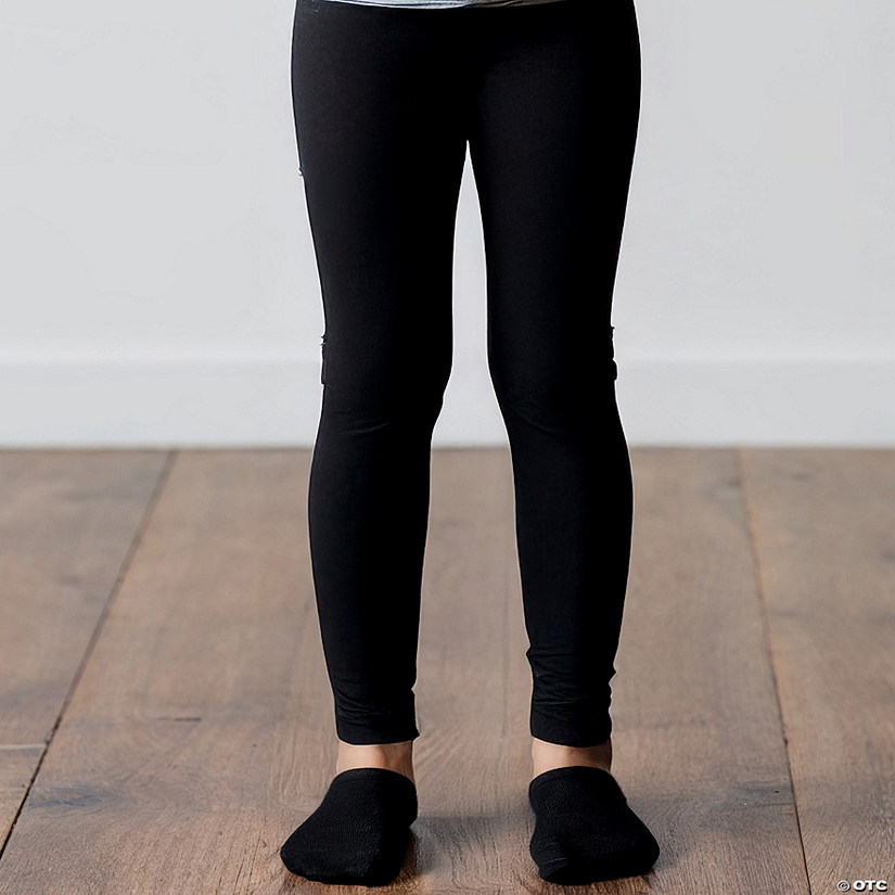 Children's Halloween Footless Tights - Size 8-10 - Black Image