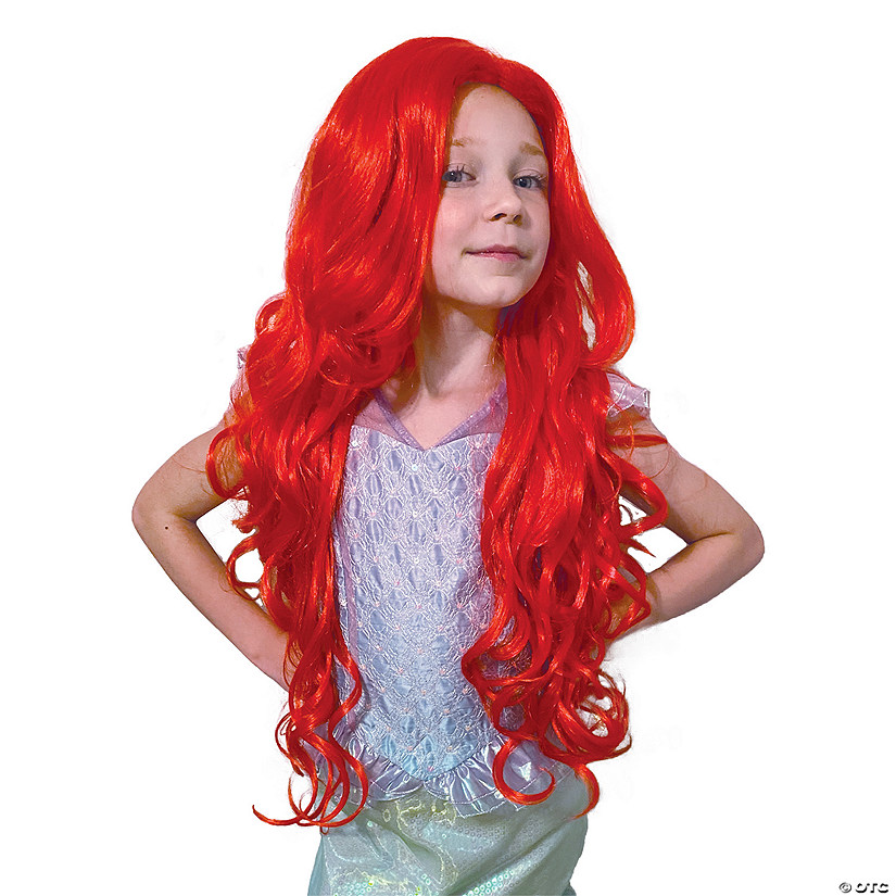 Child's Red Mermaid Wig Image