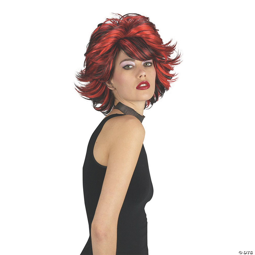 Choppy Red & Black Wig Image
